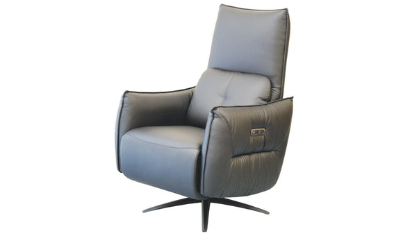 Macklin Swivel Recliner - Black PU