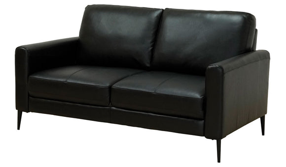 Torino 2 Seater Sofa - Black Leather